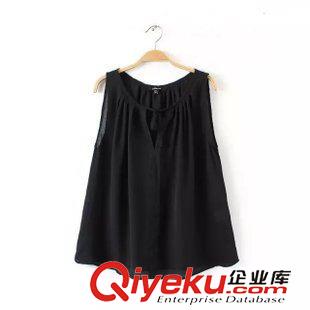 2015年4月14上新 2015夏季女裝新款  歐美風(fēng)休閑時尚圓領(lǐng)麻料刺繡百搭背心