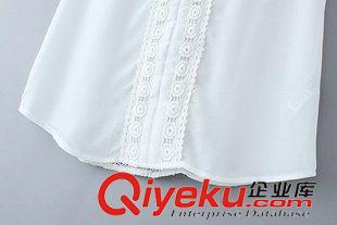 2015年4月14上新 2015夏季女裝新款  歐美風(fēng)時(shí)尚簡(jiǎn)約百搭蕾絲雪紡背心原始圖片2