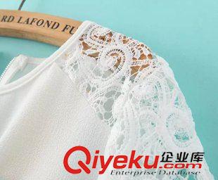 2015年4月13上新 2015夏季女裝新款  歐美風(fēng)休閑時尚泡泡麻蕾絲袖連衣裙原始圖片2
