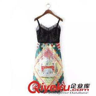 2015年4月13上新 2015夏季女裝新款  歐美風(fēng)休閑時尚泡泡麻蕾絲袖連衣裙