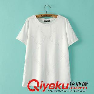 2015年4月10上新 2015夏季女裝新款 歐美風休閑時尚刺繡創(chuàng)口貼口袋T恤