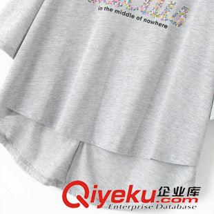 2015年4月10上新 2015夏季女裝新款  歐美風(fēng)休閑時尚圓領(lǐng)wfbfxc色燙鉆T恤原始圖片3