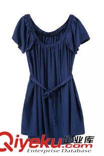 2015年4月9上新 2015夏季女裝新款  歐美風(fēng)休閑時(shí)尚深V領(lǐng)長(zhǎng)開(kāi)叉彩色條紋連衣裙