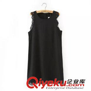 2015年4月9上新 2015夏季女裝新款  歐美風(fēng)休閑時(shí)尚圓領(lǐng)荷葉袖印花收腰連衣裙
