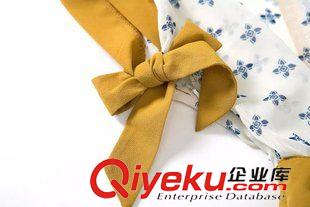 2015年4月9上新 2015夏季女裝新款  歐美風休閑時尚V領肩連袖印花收腰連衣裙原始圖片3