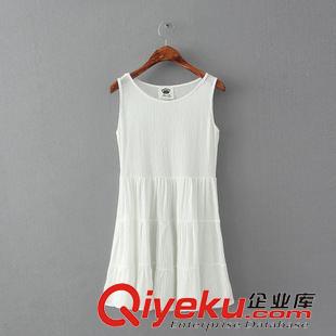 2015年4月4上新 2015夏季女裝新款  韓版時(shí)尚深V荷葉領(lǐng)后背抽繩寬松連衣裙