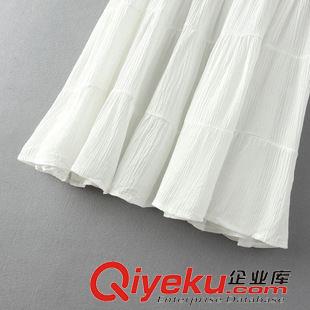 2015年4月4上新 2015夏季女裝新款 韓版休閑時尚純色棉麻褶皺背心連衣裙原始圖片3