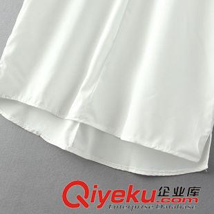 2015年4月4上新 2015夏季女裝新款  韓版時(shí)尚深V荷葉領(lǐng)后背抽繩寬松連衣裙原始圖片3