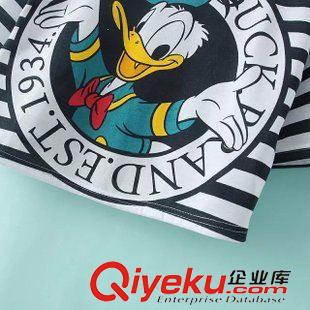 2015年4月4上新 2015夏季女裝新款  歐美風(fēng)休閑時(shí)尚條紋唐老鴨女士印花短袖T恤原始圖片3