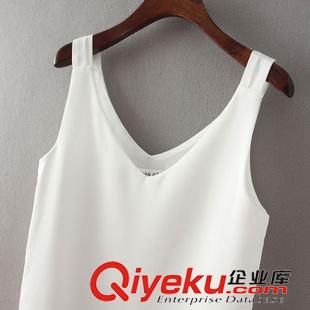 背心 2015夏季女裝新款   韓版休閑時(shí)尚爽滑無袖性感V領(lǐng)背心原始圖片2