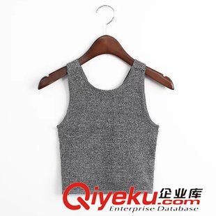 背心 2015夏季女裝新款  歐美風(fēng)休閑時(shí)尚純色套頭蕾絲收腰上衣T恤背心