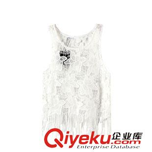 背心 歐美風2015夏季女裝新款   休閑時尚明星款純色蕾絲背心原始圖片2
