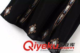 背心 歐美風2015夏季女裝新款  休閑時尚彩色刺繡雙層雪紡上衣背心原始圖片3