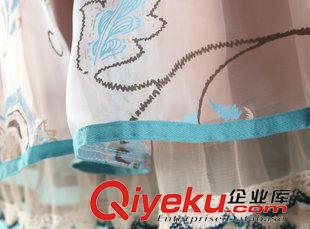 半身裙 2014夏裝新款  歐美風(fēng)印花蓬蓬歐根紗半身裙原始圖片3
