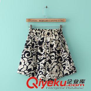套裝 2015夏季女裝新款  休閑時尚鉤花花邊領(lǐng)T恤上衣+印花寬松短褲套裝原始圖片3