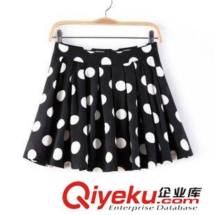 套裝 2014夏裝新款 三件套波點短裙半身裙子 +ts歐根紗+純色吊帶原始圖片3