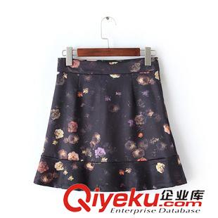 套裝 2015秋季女裝新款  碎花太空棉棒球服外套+荷葉邊短裙兩件套套裝原始圖片3