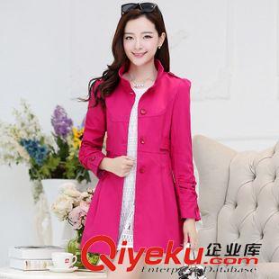 9月新款第三批 2015秋冬韓版修身型時尚女裝風衣新款中長款女式風衣立領(lǐng)收腰外套