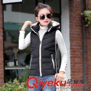 馬甲 2015秋冬新款羽絨棉服女短款馬甲韓版輕薄連帽馬夾背心拉鏈外套潮原始圖片3