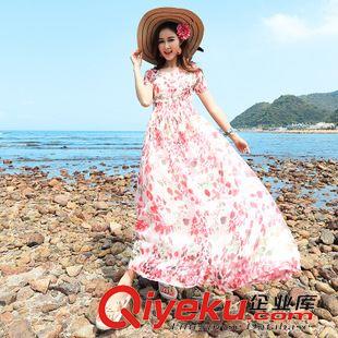 下架區(qū) 2015夏裝新款碎花雪紡連衣裙女 波西米亞長(zhǎng)裙海邊度假沙灘裙大擺原始圖片2
