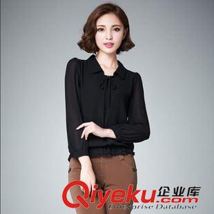 秋季打底衫 2015秋季新款韓版雪紡大碼襯衫女士打底衫原始圖片3