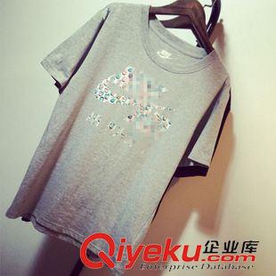 T恤   2015新款情侶款時尚 T恤汽包印花大鉤子圓領T恤原始圖片3