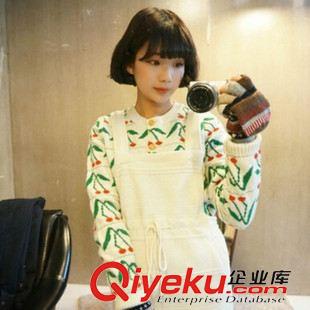 全部商品 6612 2015秋季新韓版森女系櫻桃提花短款小開(kāi)衫針織圓領(lǐng)毛衣原始圖片2