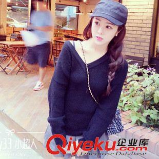 10月21日上新 7923 2015秋冬女款韓版針織衫套頭打底V領寬松毛衣外套原始圖片2