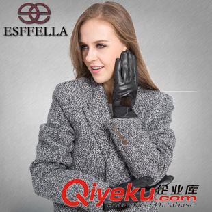 女款 意大利gdzp手套女士 獺兔毛球羊皮加絨秋冬季保暖gd中老年
