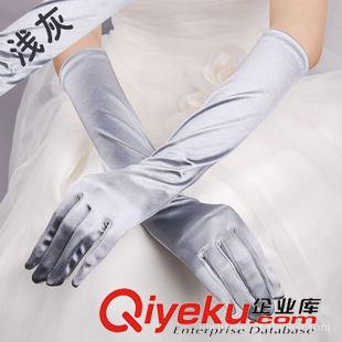 色丁 色丁婚禮手套珠片珠子勾指手套禮儀新娘手套舞會(huì)緞面綢緞手套防曬
