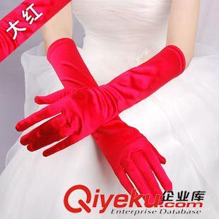 色丁 批發(fā)緞面色丁婚禮手套禮儀手套新娘手套性感晚宴演出防曬婚紗手套原始圖片3