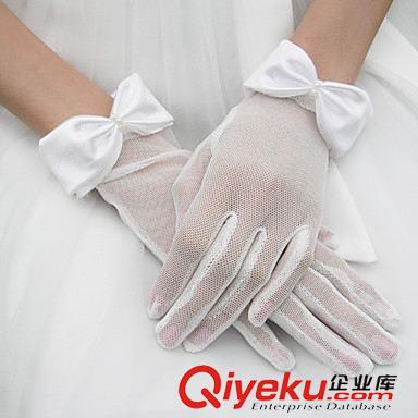 夏季防曬手套 薄紗蝴蝶結(jié)手套 短款網(wǎng)眼網(wǎng)紗輕紗防曬手套新娘婚禮禮儀舞會(huì)手套原始圖片2