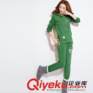 10月新品 #實拍2015冬裝新款運動休閑套裝女韓版修身加絨加厚運動服女