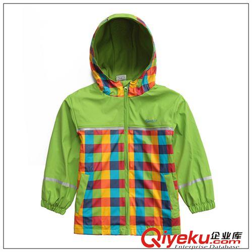 PU雨衣雨褲 Seasons兒童男女寶寶時尚PU革 防水 厚款 抓絨內(nèi)里 雨衣 淺綠色原始圖片2