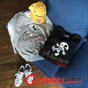 秋款9月上旬   15秋冬新款 韓國女裝品質(zhì)款 太空米奇唐老鴨刺繡印花休閑衛(wèi)衣原始圖片2