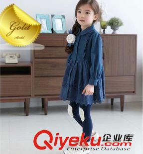 童禮服 新品{dj2}{za}公主白色女童白襯衣小清新翻領荷葉長袖開衫連衣裙原始圖片2