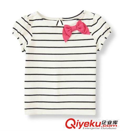 JANIE AND JACK 2015春女童T恤GYMBOREE 間條蝴蝶結(jié)上衣