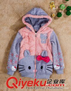 未分類 女童中大童可愛HELLO KITTY 圖案 加厚加絨外套