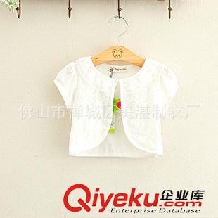 《披肩款》 熱銷供應夏裝新款女童裝純棉短袖短款小外套披肩開衫原始圖片2