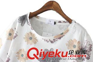 6月新款第三波 2015夏裝新款女圓領(lǐng)印花寬松短袖T恤原始圖片3