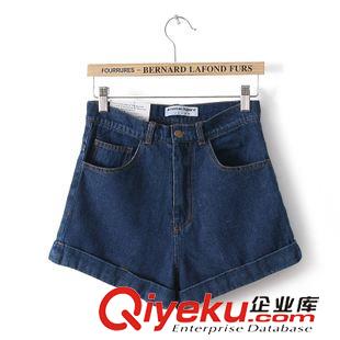 短褲/熱褲 歐洲站 復古高腰AA牛仔短褲 免費一件代發(fā)女裝 淘寶分銷代發(fā)貨原始圖片3
