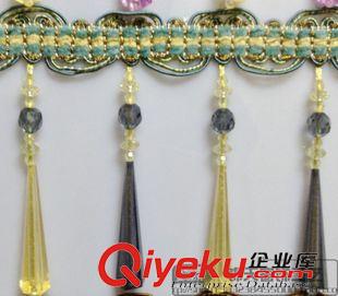 中檔花邊 【印象】紹興窗簾配件 窗簾花邊 水晶珠子gd新款窗簾花邊原始圖片3