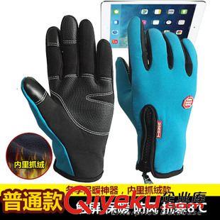 騎行手套 觸屏手秋冬季騎行手套戶外登山防滑自行車全指防風(fēng)保暖手套男女款原始圖片3