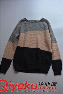 9月新品8 外貿(mào)原單 女款拼色休閑羊毛毛衫批發(fā)原始圖片2