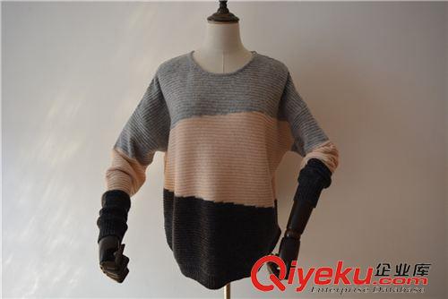 9月新品8 外貿(mào)原單 女款拼色休閑羊毛毛衫批發(fā)原始圖片3