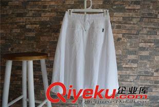 8月新品2 外貿(mào)日單純棉大裙擺休閑半裙凈色白色