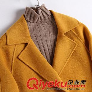 毛昵 外套 2015秋裝新款女裝羊毛呢外套中長(zhǎng)款呢子大衣女gd雙面呢大衣原始圖片3