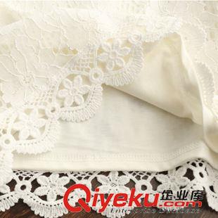 襯衫，雪紡衫,蕾絲衫 2015春夏中袖女新款甜美蕾絲上衣寬松白色短裝罩衫喇叭袖雪紡衫原始圖片3