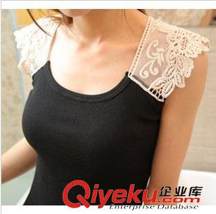 抹胸，背心，吊帶，小披肩 夏季女裝新款百搭打底小背心 短袖 T恤衫 拼接蕾絲背心原始圖片3
