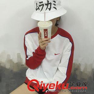 夏季原宿風T恤 {dj2}定制AD刺繡經典版復古套頭條紋小清新加絨衛衣港風情男女